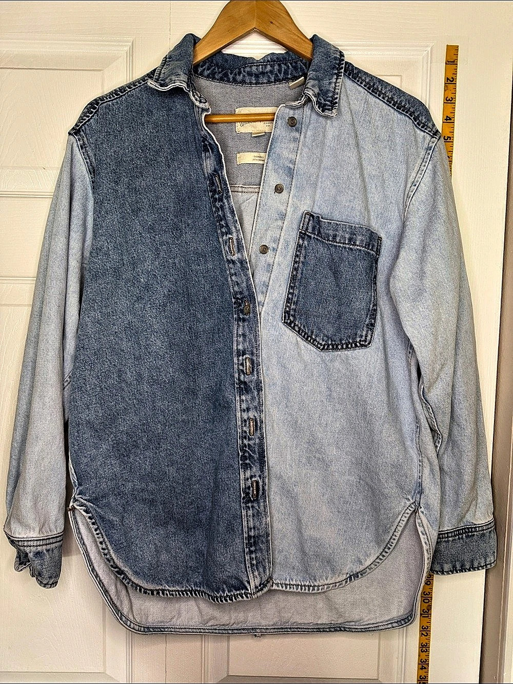 Universal Thread Oversized Denim Button-Down Shacket Two-Tone